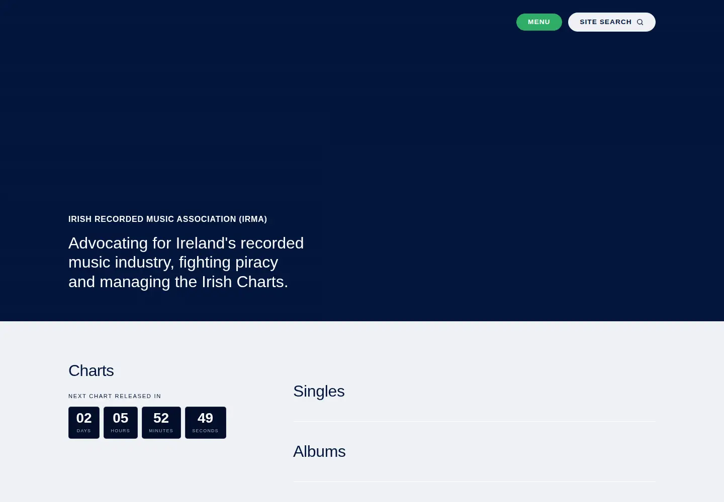 Screenshot of irma.ie