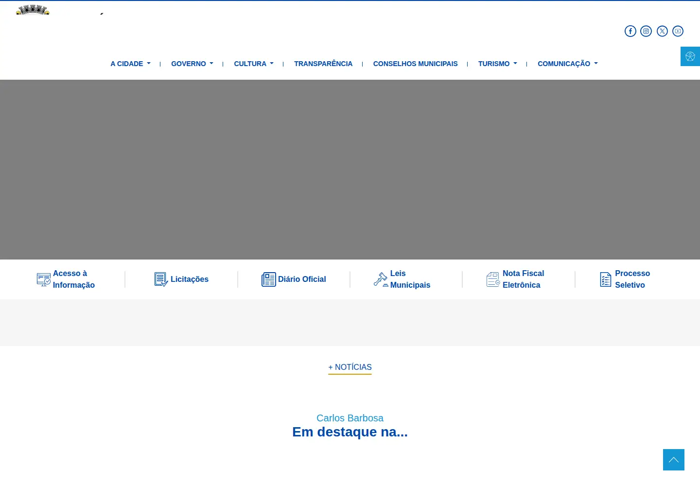 Captured homepage of carlosbarbosa.rs.gov.br in the current scan