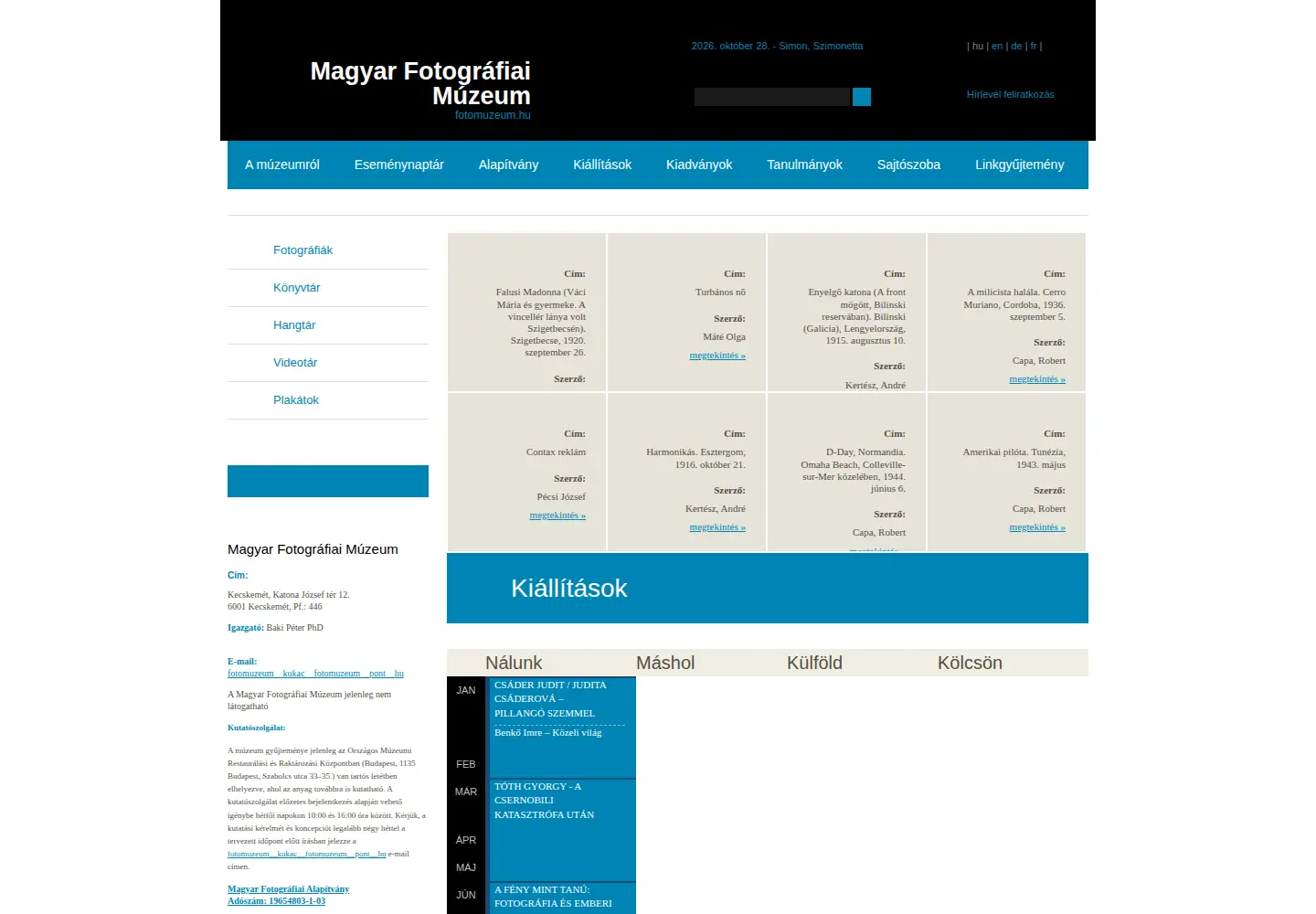 Screenshot of fotomuzeum.hu