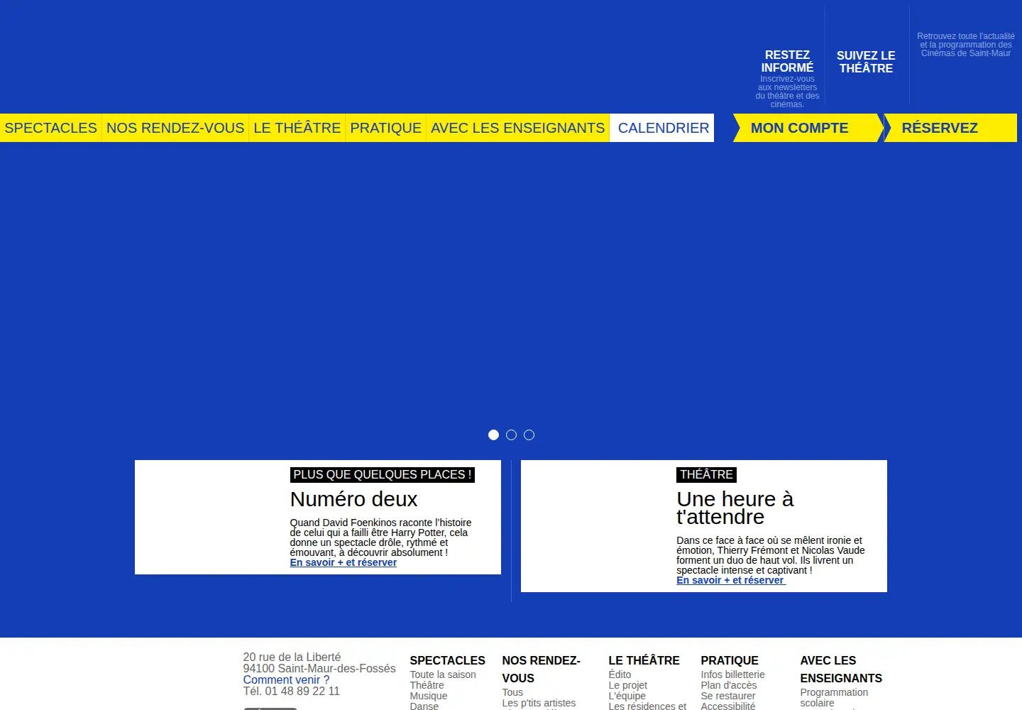 Captured homepage of theatresaintmaur.com in the current scan