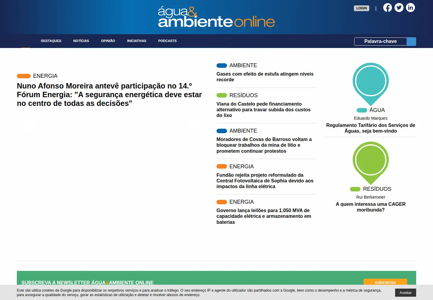 Captured homepage of ambienteonline.pt in the current scan
