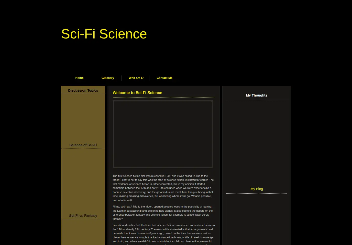 Screenshot of scifiscience.co.uk