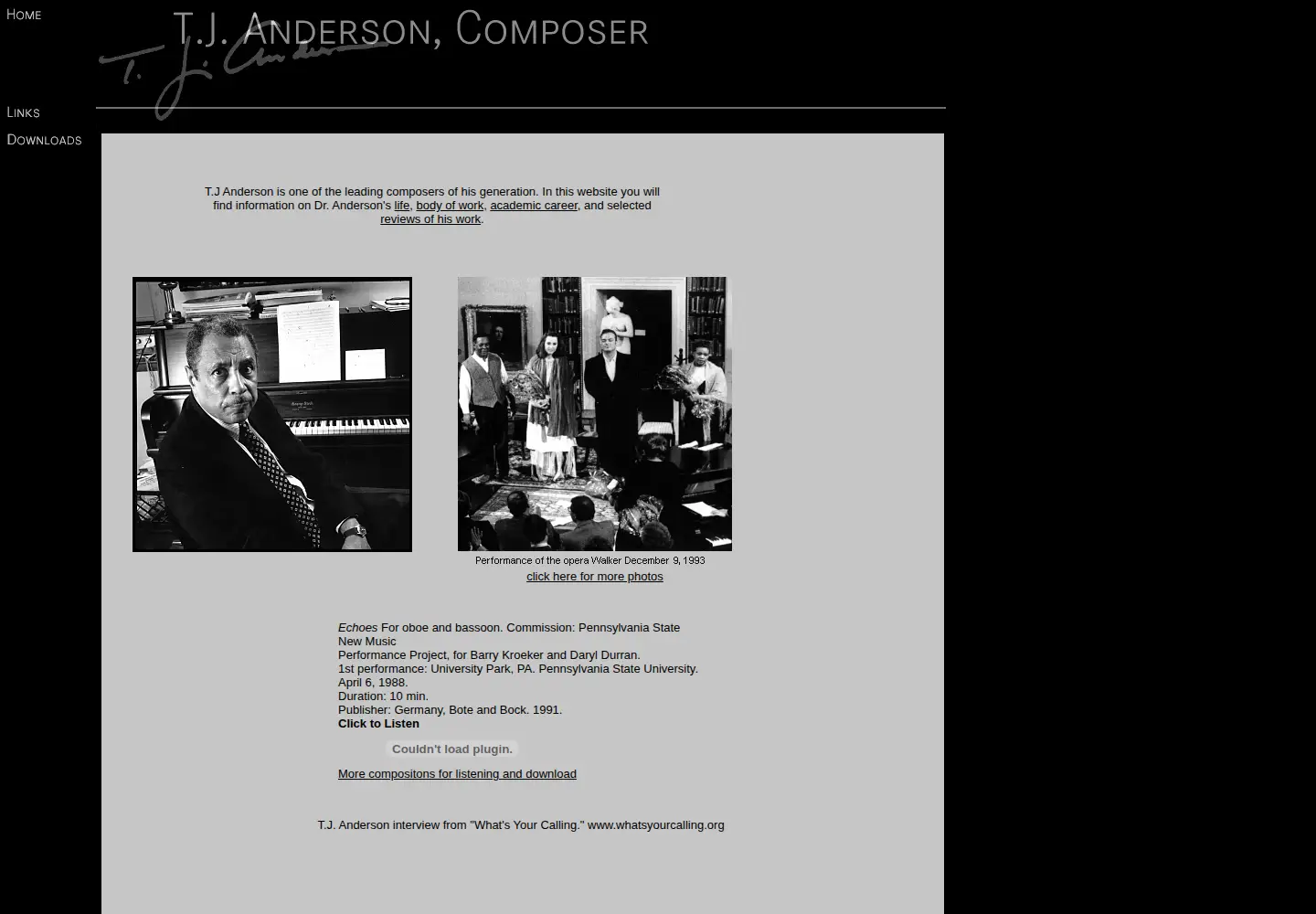 Captured homepage of tjandersonmusic.com in the current scan
