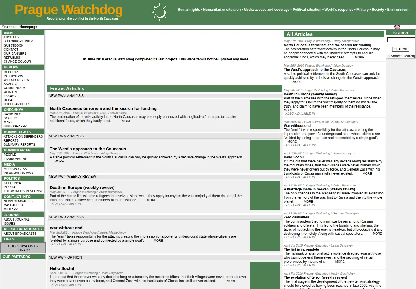Screenshot of watchdog.cz