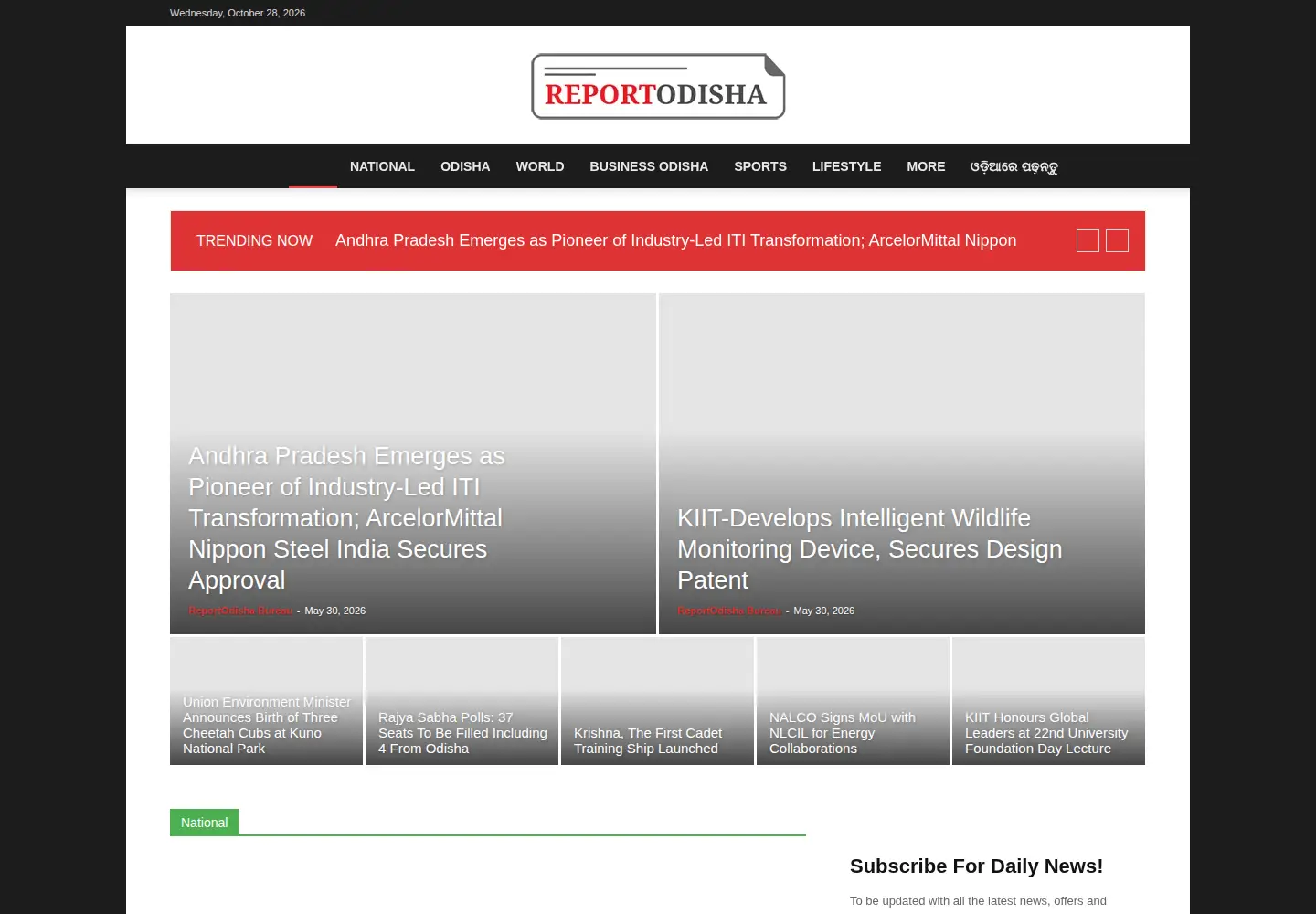 Screenshot of reportodisha.com