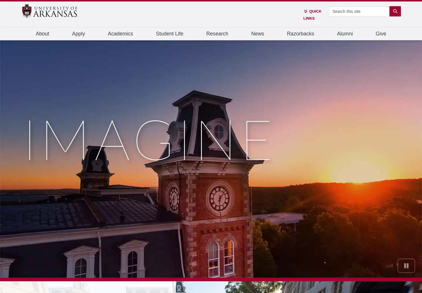 Screenshot of uark.edu