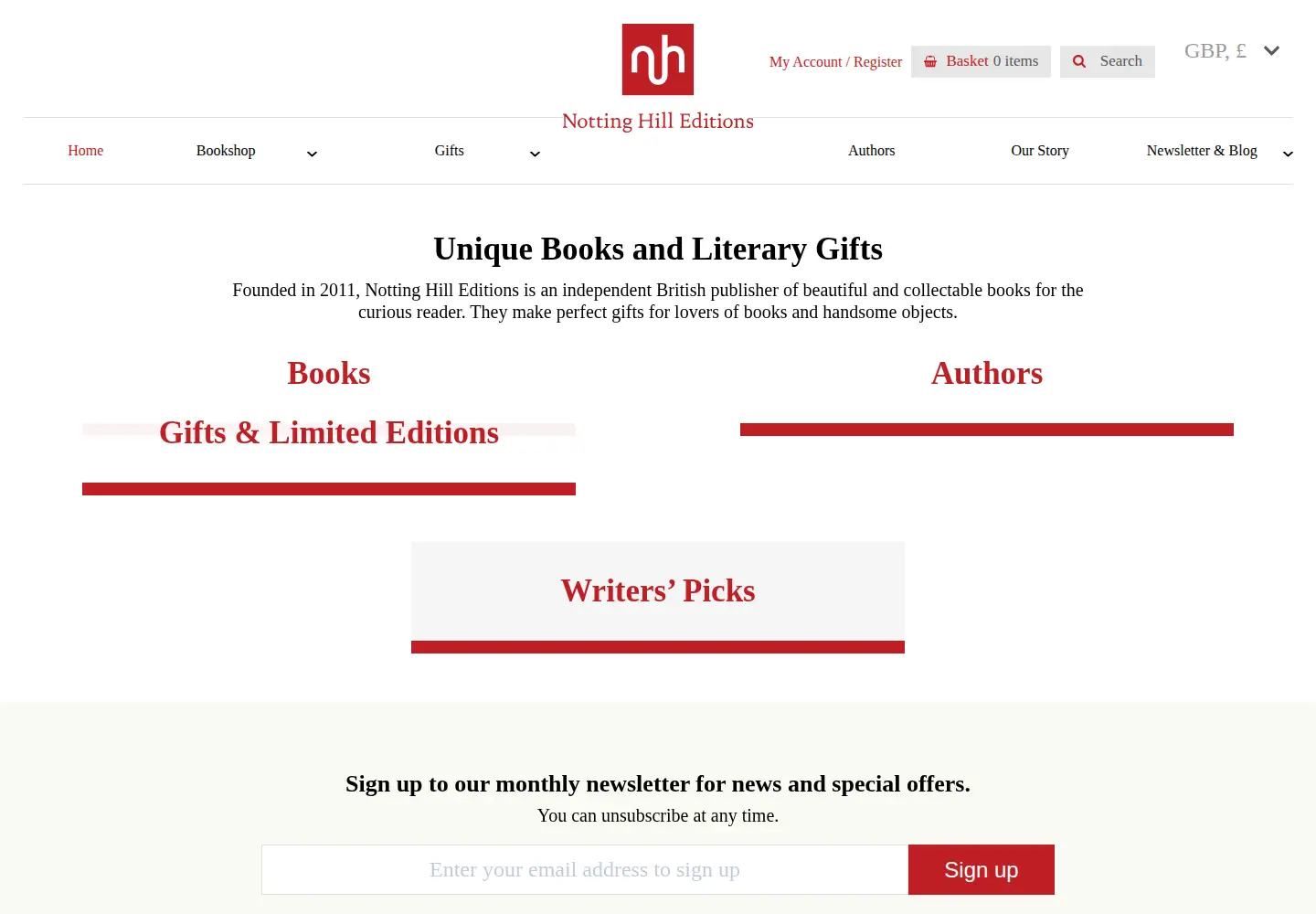 Screenshot of nottinghilleditions.com