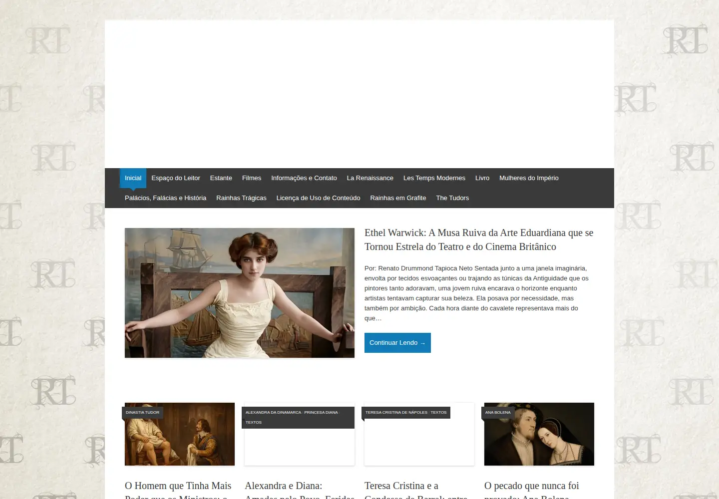 Screenshot of rainhastragicas.com