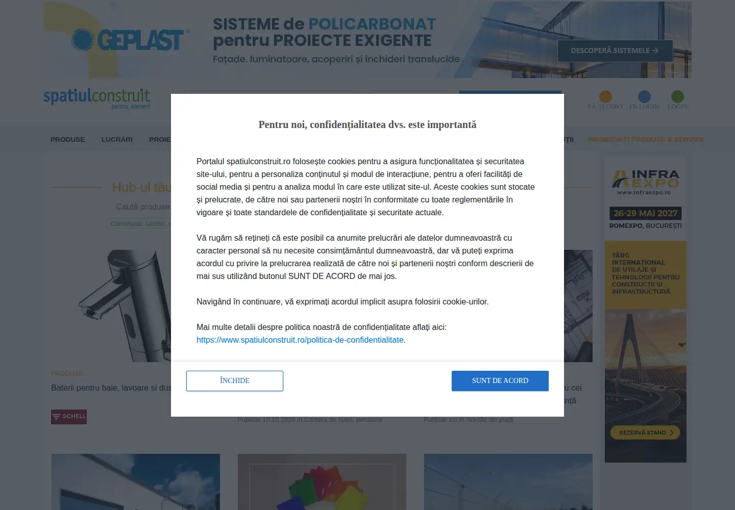 Screenshot of spatiulconstruit.ro