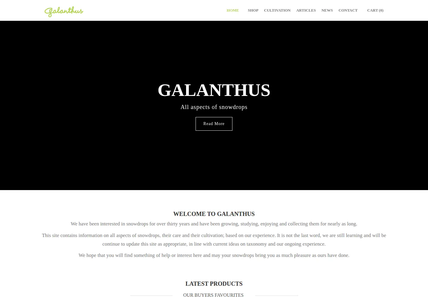 Screenshot of galanthus.co.uk