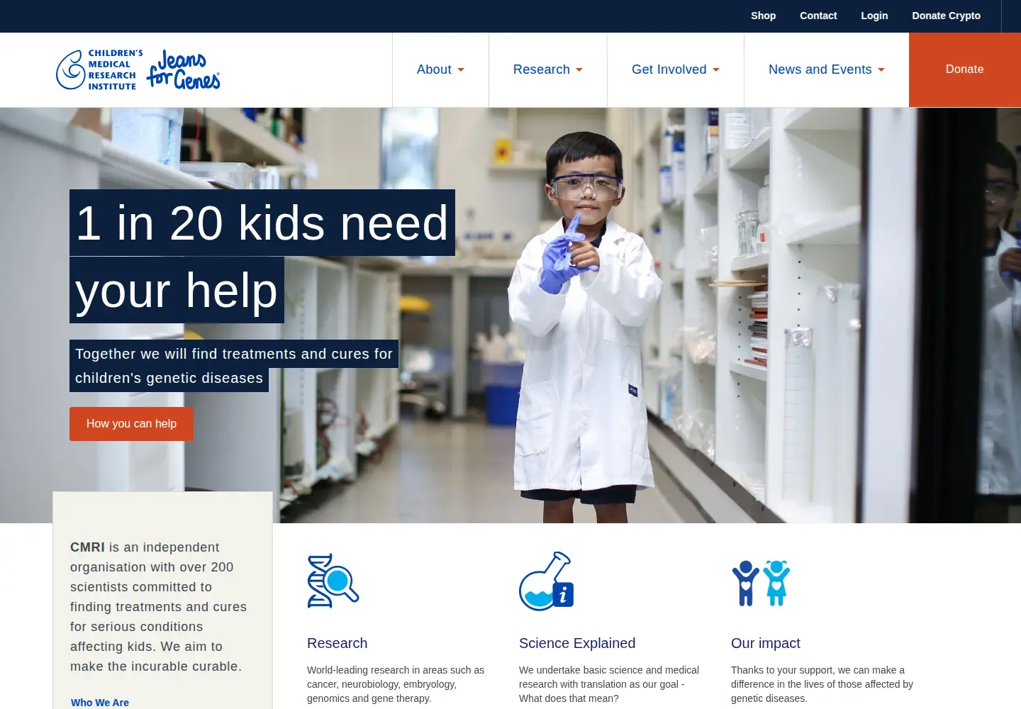 Screenshot of cmri.org.au