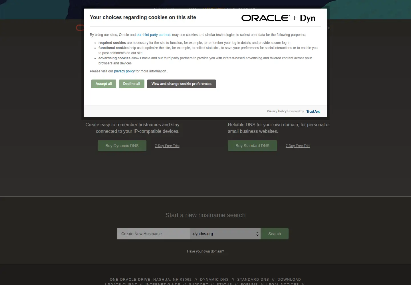 Screenshot of dyndns.org