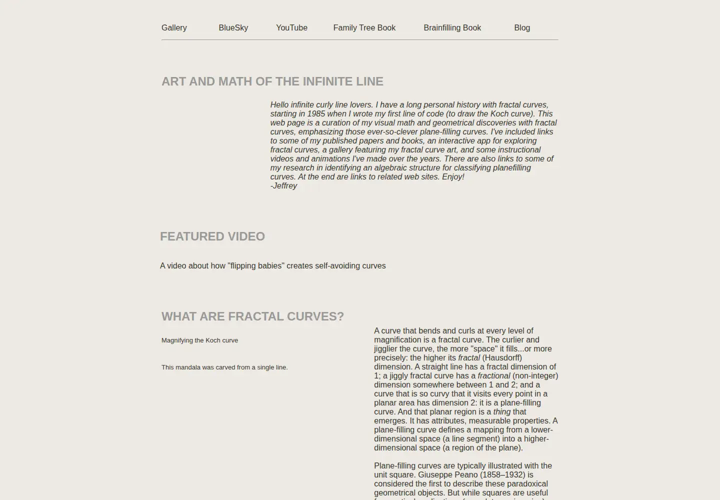 Screenshot of fractalcurves.com