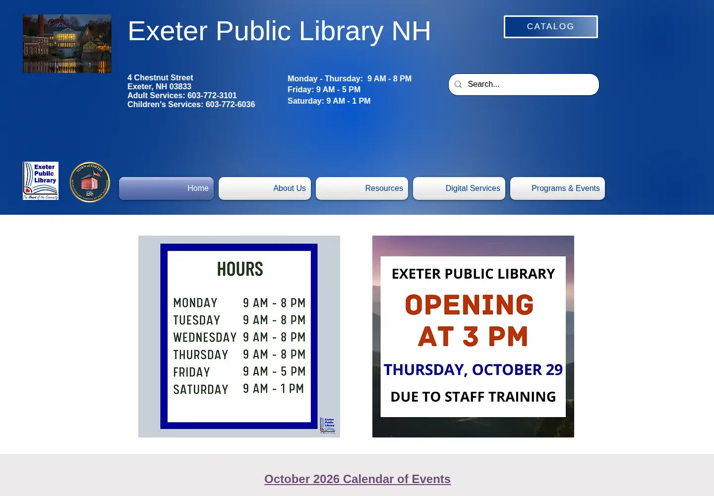 Captured homepage of exeterpl.org in the current scan