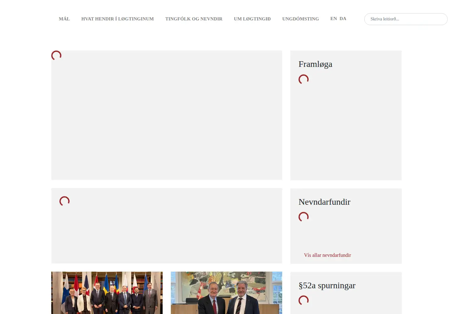Captured homepage of logting.fo in the current scan