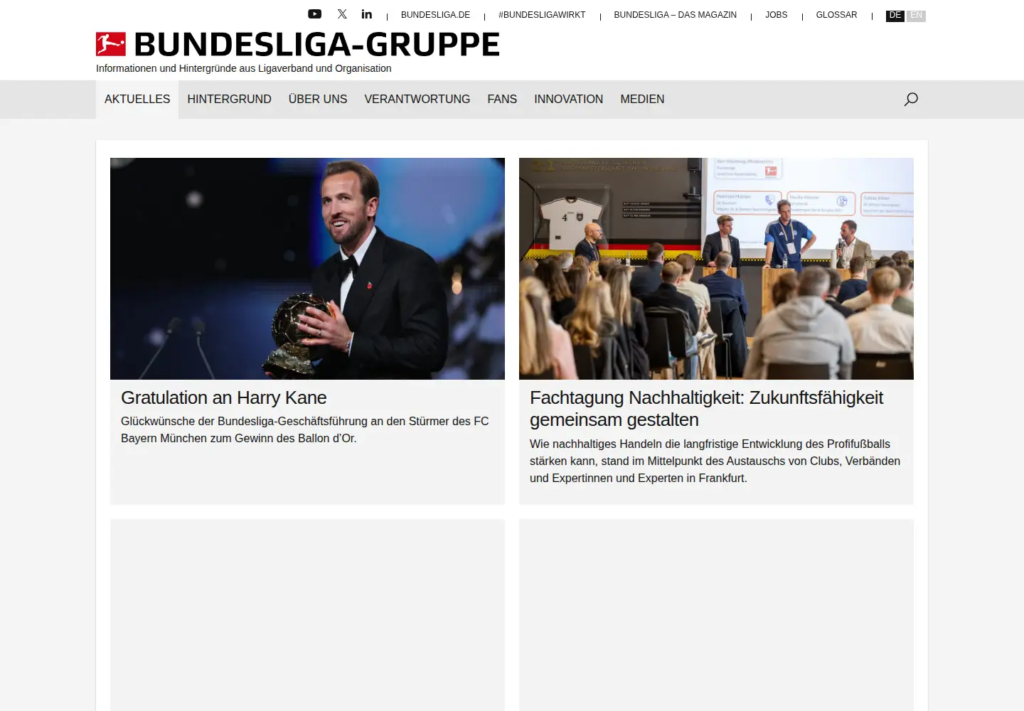 Captured homepage of bundesliga-international.com in the current scan