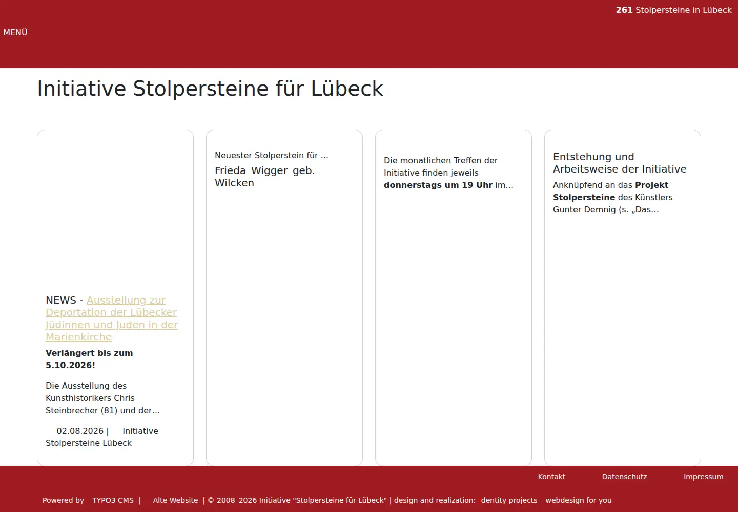 Screenshot of stolpersteine-luebeck.de