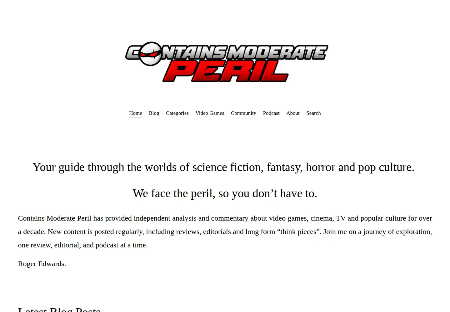 Screenshot of containsmoderateperil.com