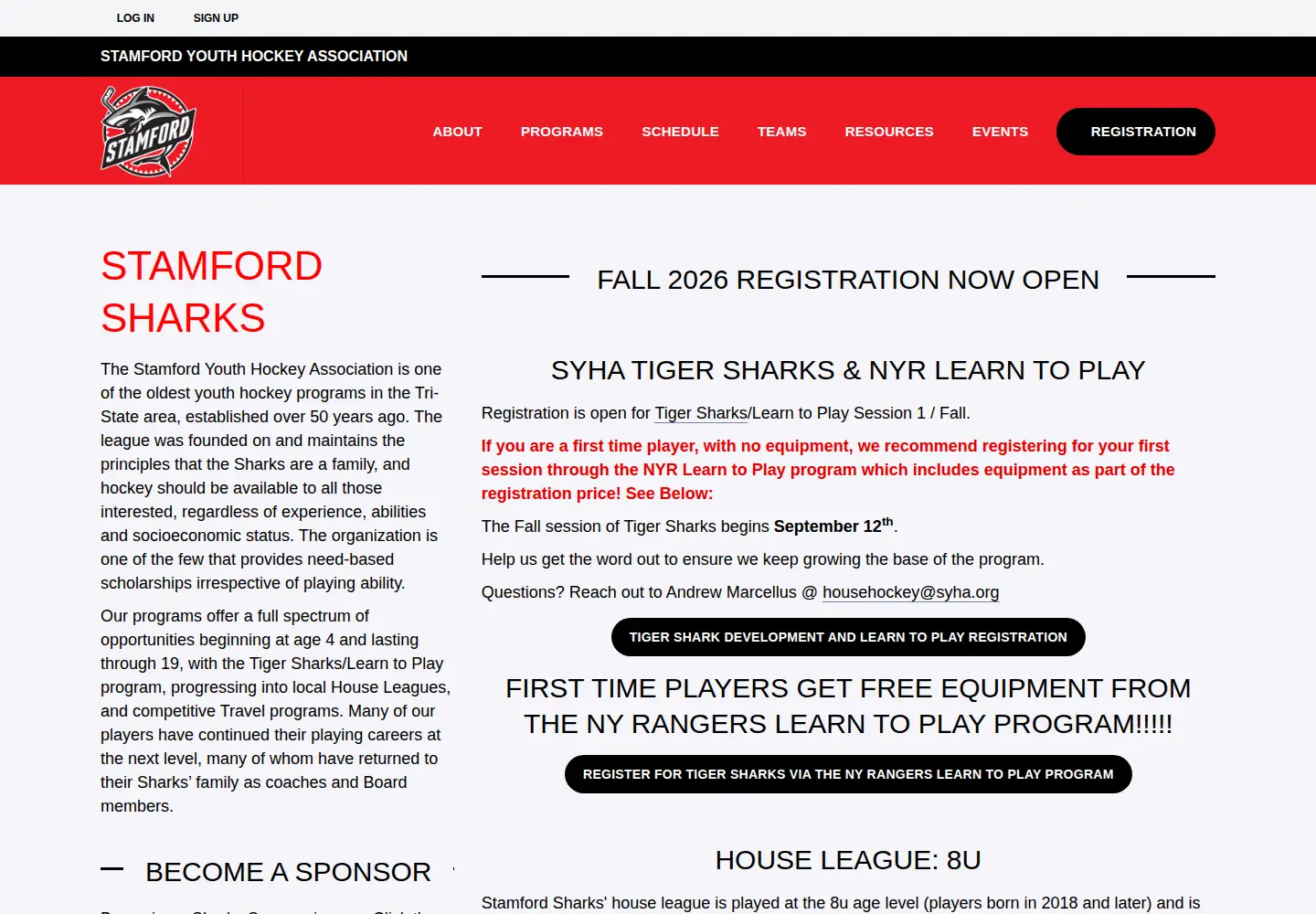 Screenshot of syha.org