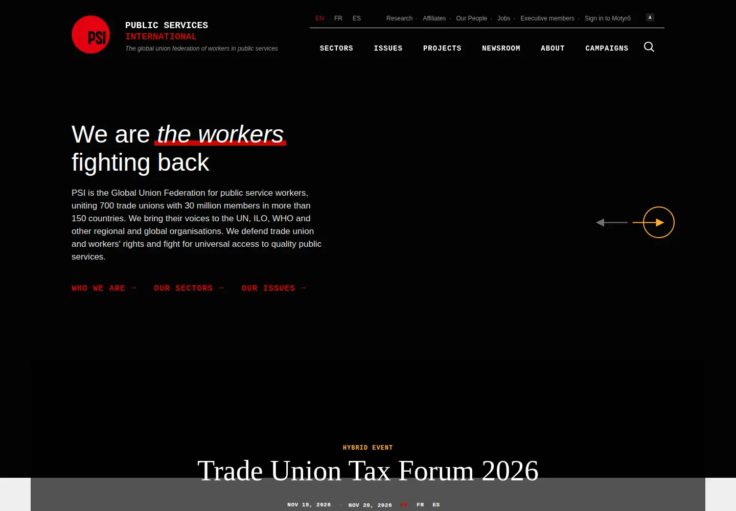 Screenshot of publicservices.international