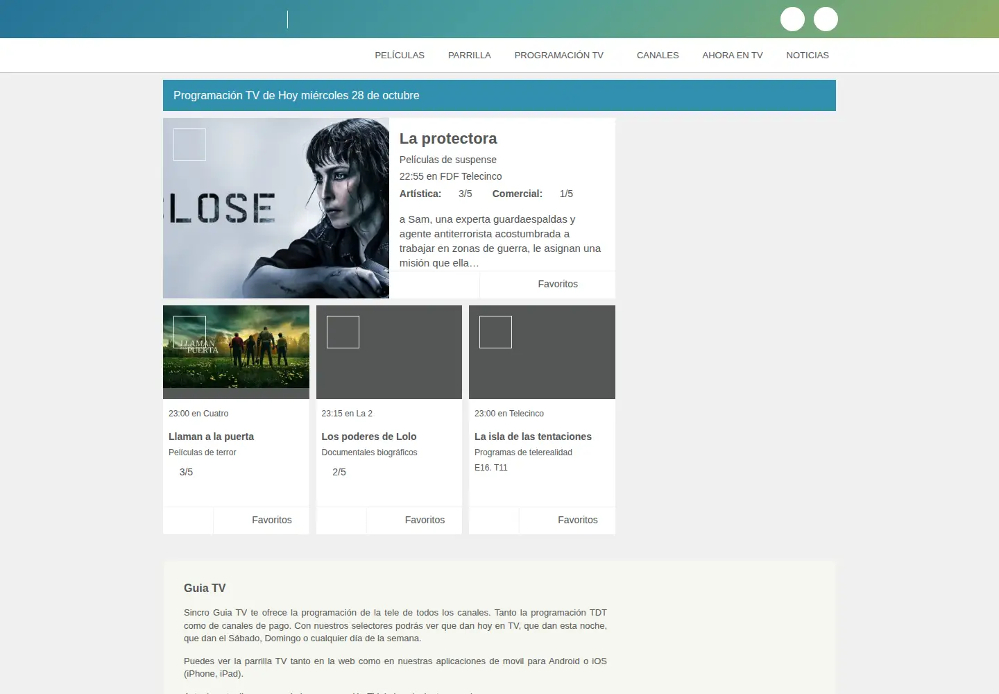 Screenshot of sincroguia.tv