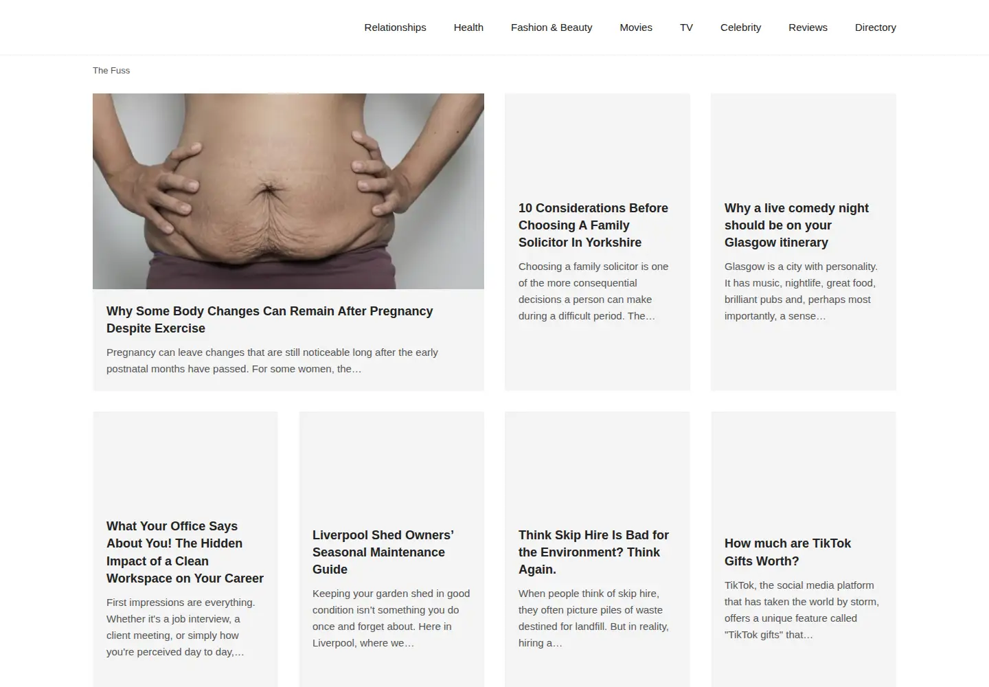 Screenshot of thefuss.co.uk