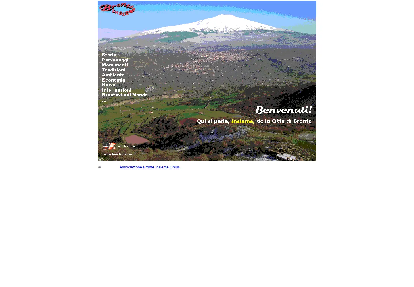 Captured homepage of bronteinsieme.it in the current scan