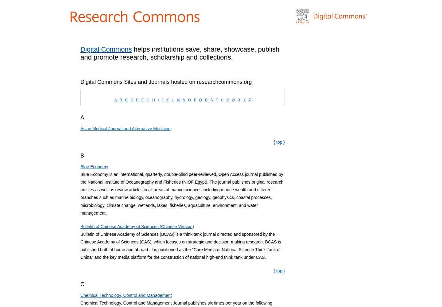Screenshot of researchcommons.org