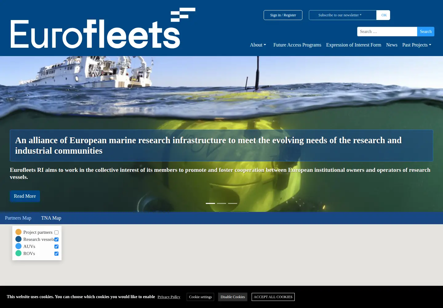 Screenshot of eurofleets.eu