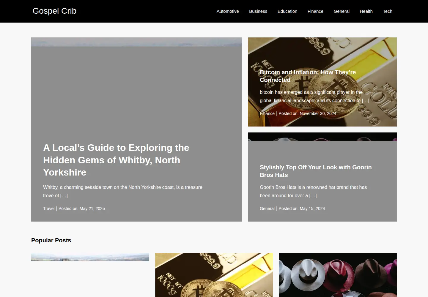 Screenshot of gospelcrib.com