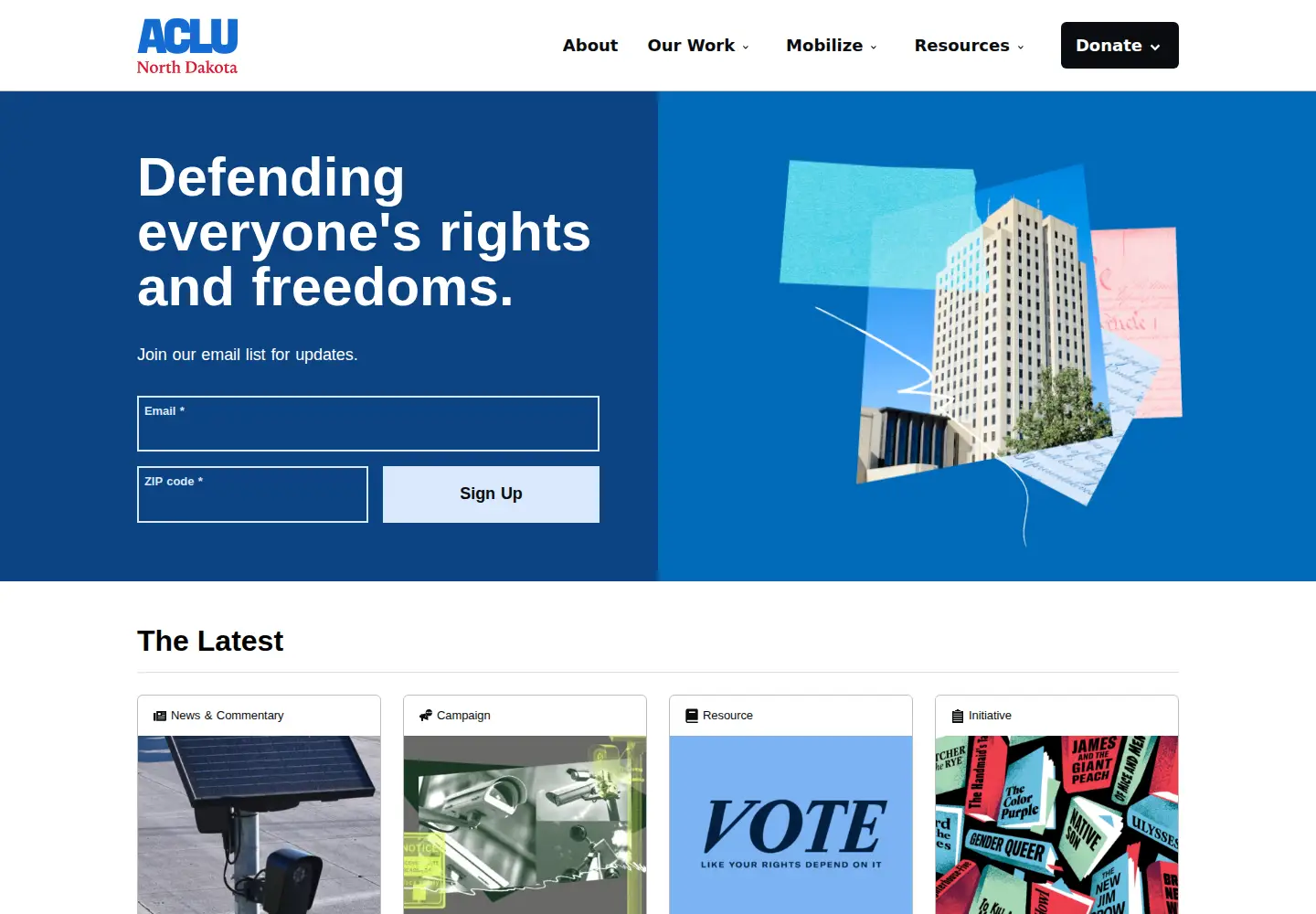 Screenshot of aclund.org