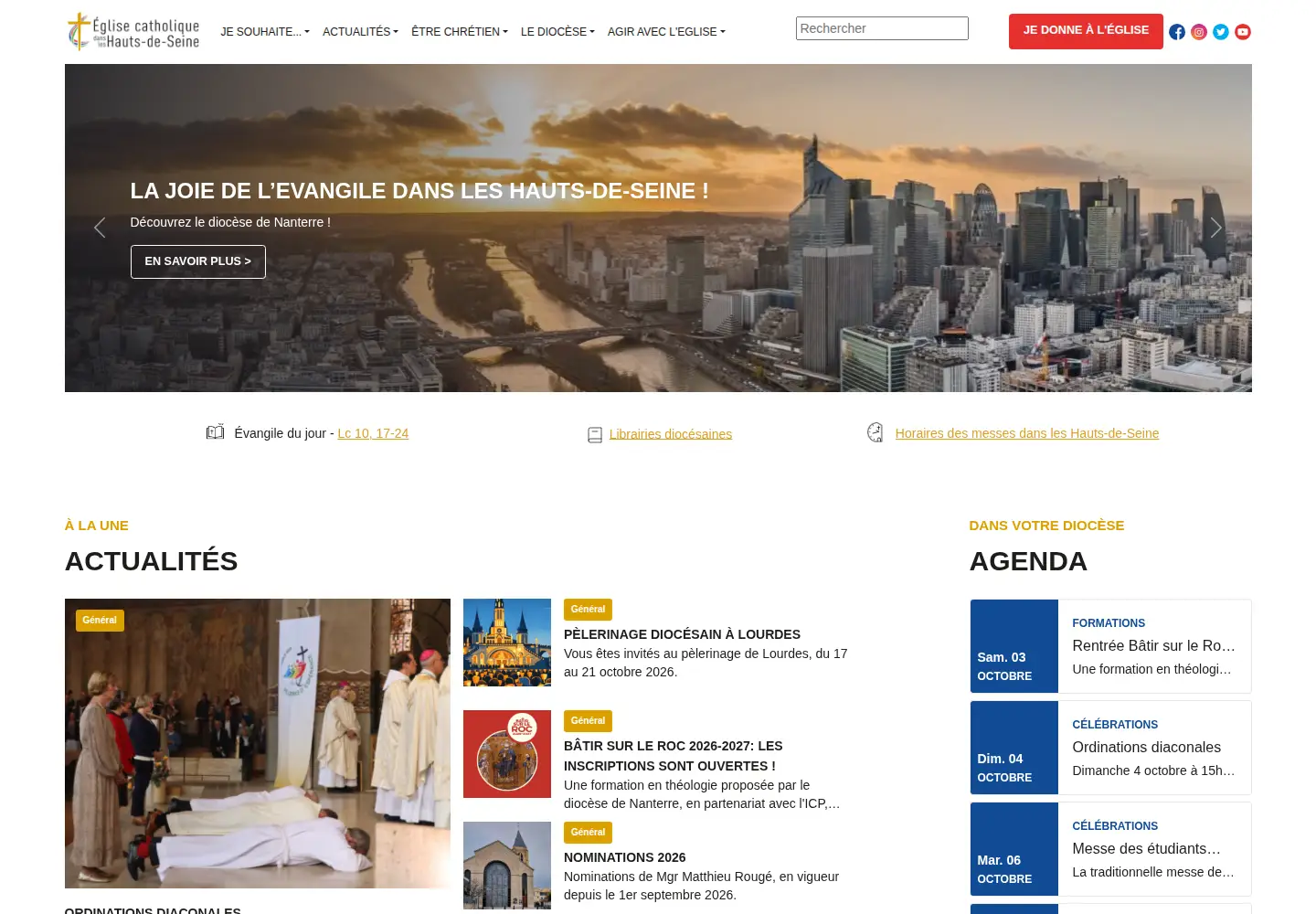 Screenshot of diocese92.fr