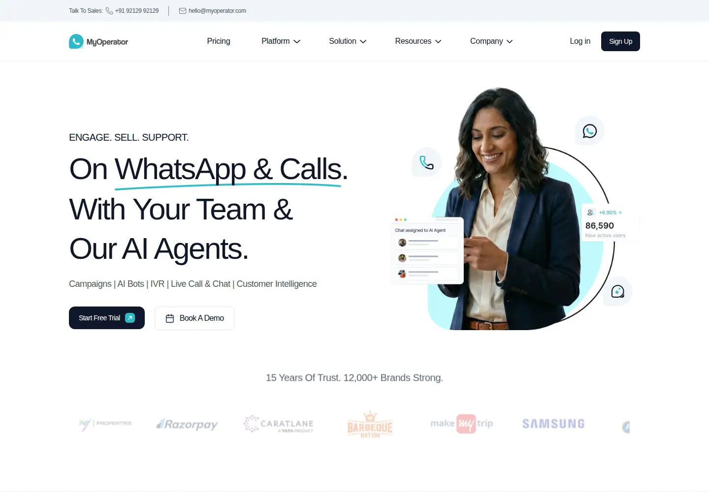 Screenshot of myoperator.com