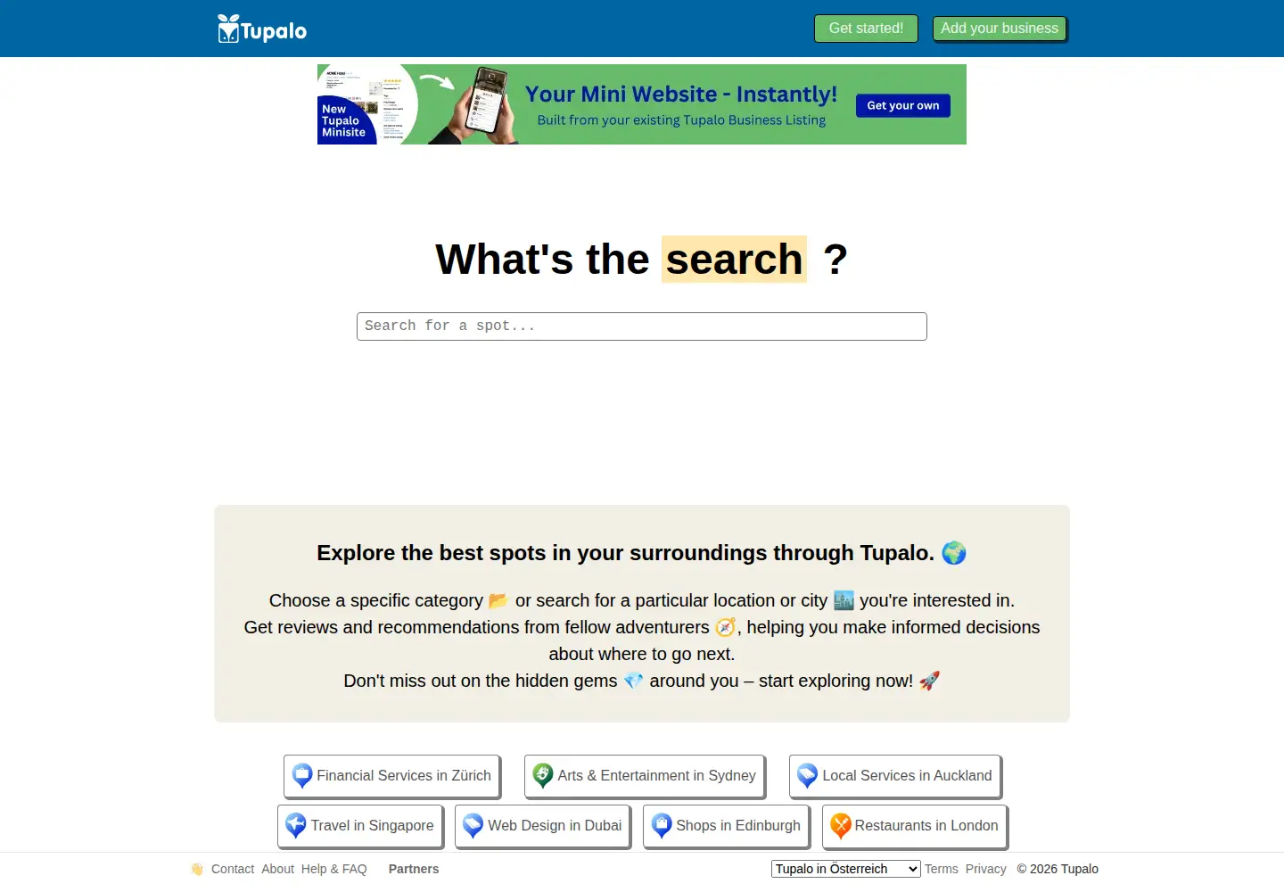 Screenshot of tupalo.net