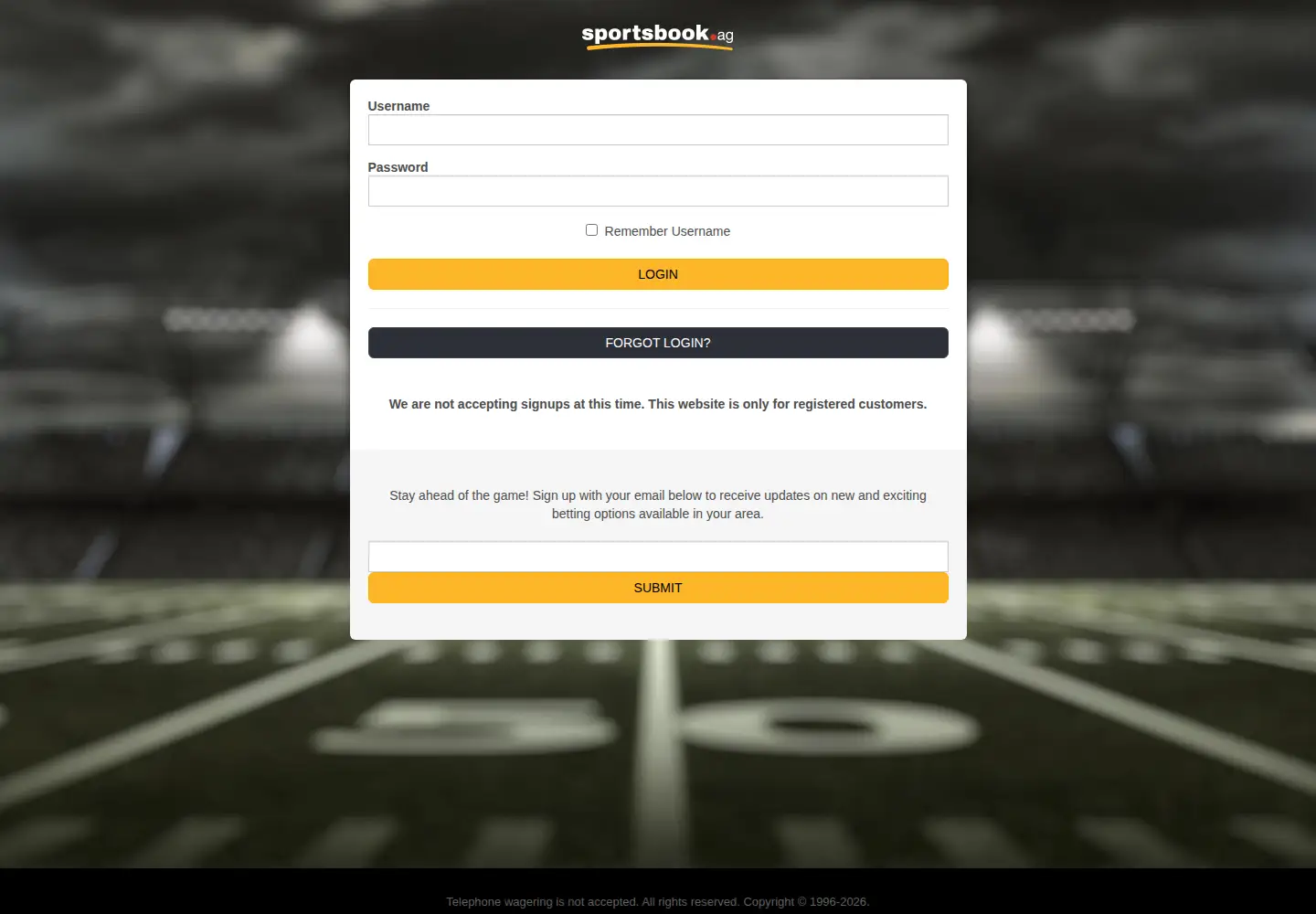 Screenshot of sportsbook.ag