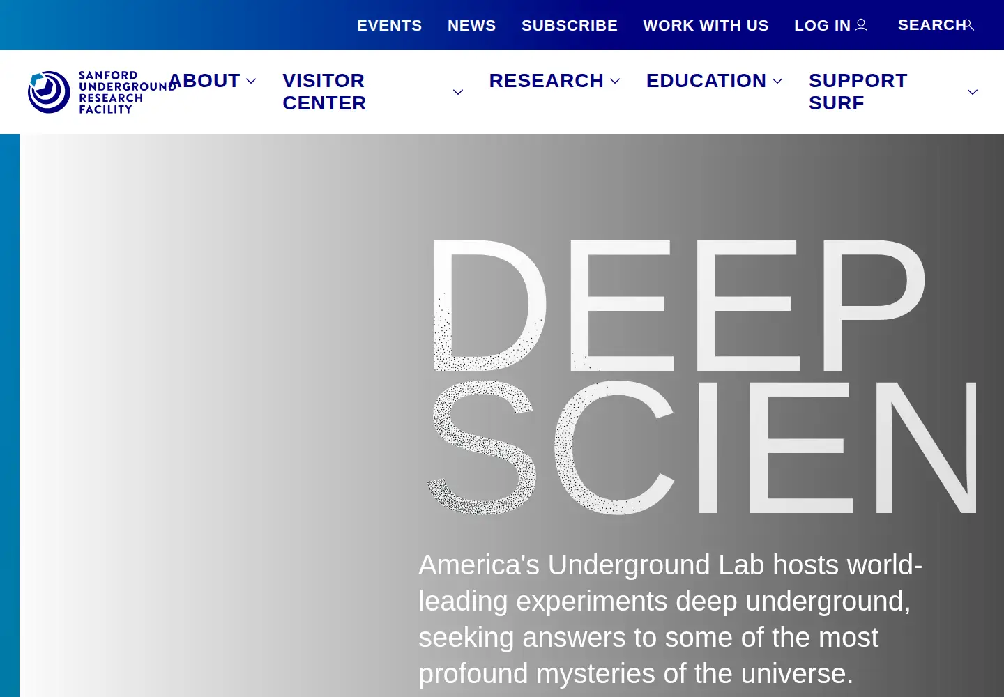 Screenshot of sanfordlaboratoryathomestake.org