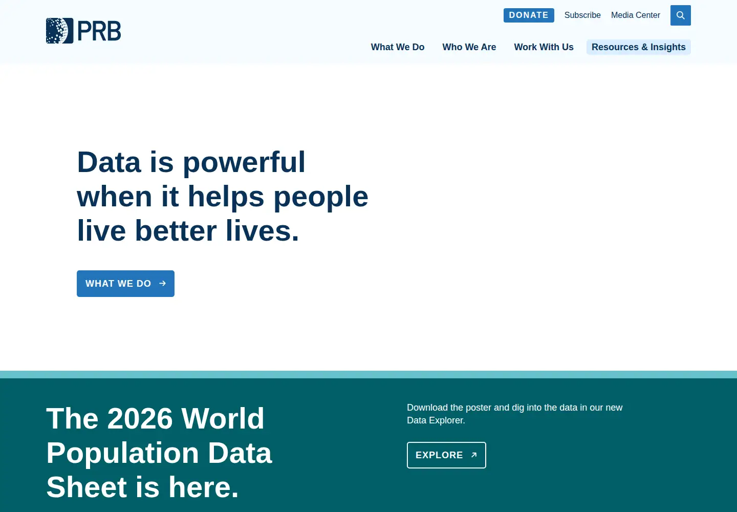 Screenshot of prb.org