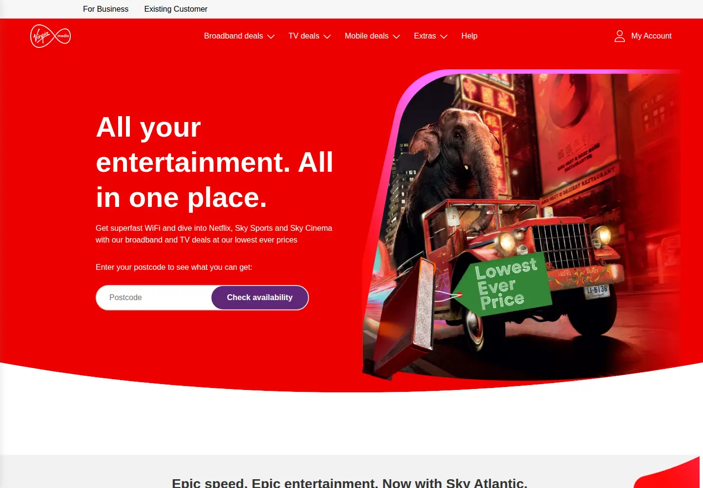 Screenshot of virginmedia.com