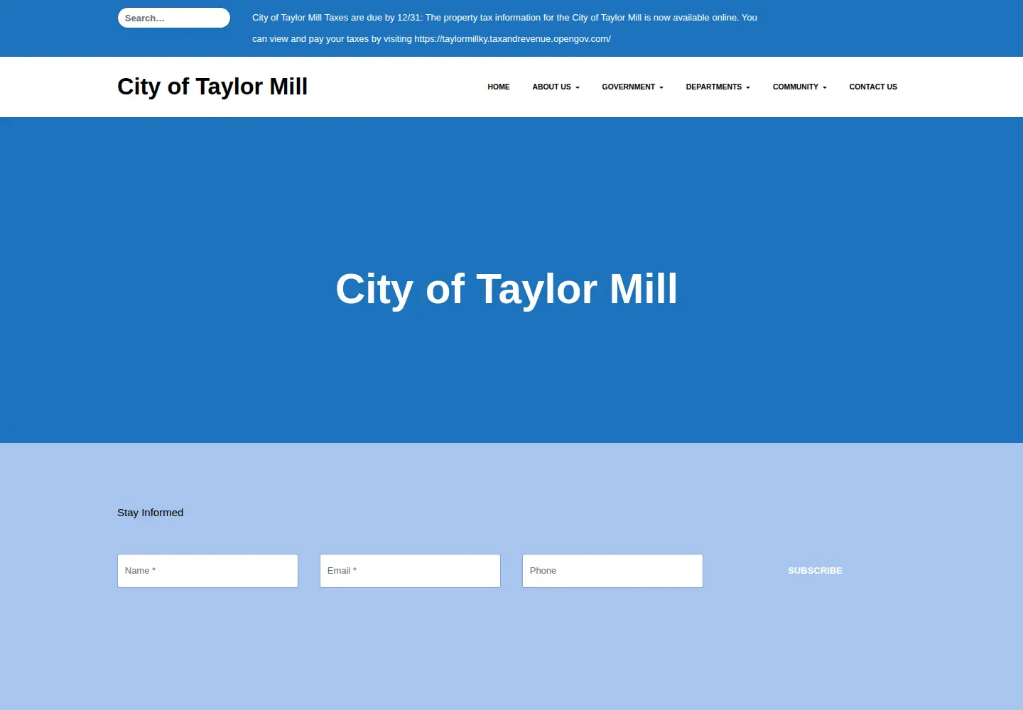 Screenshot of taylormillky.gov