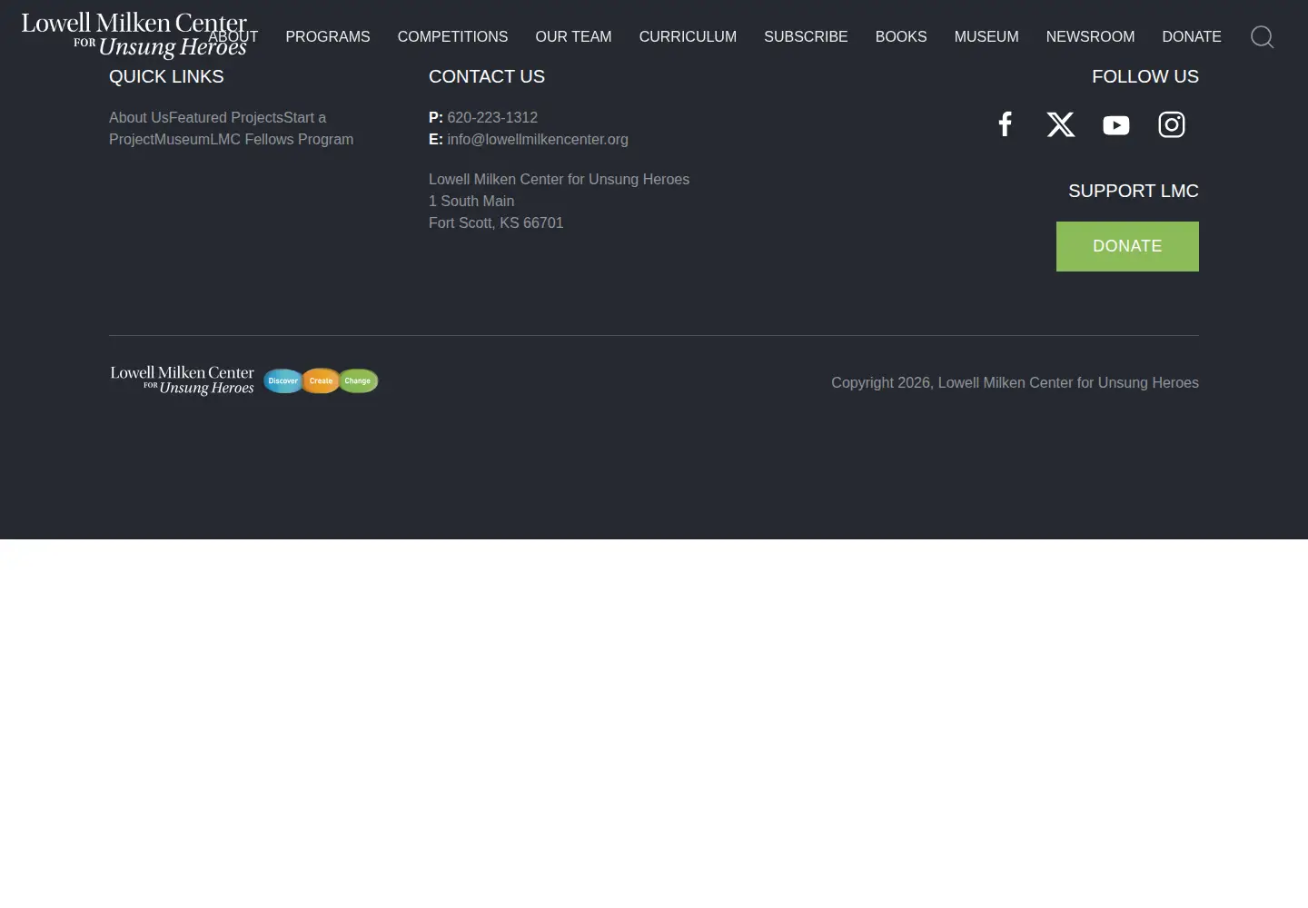 Screenshot of lowellmilkencenter.org