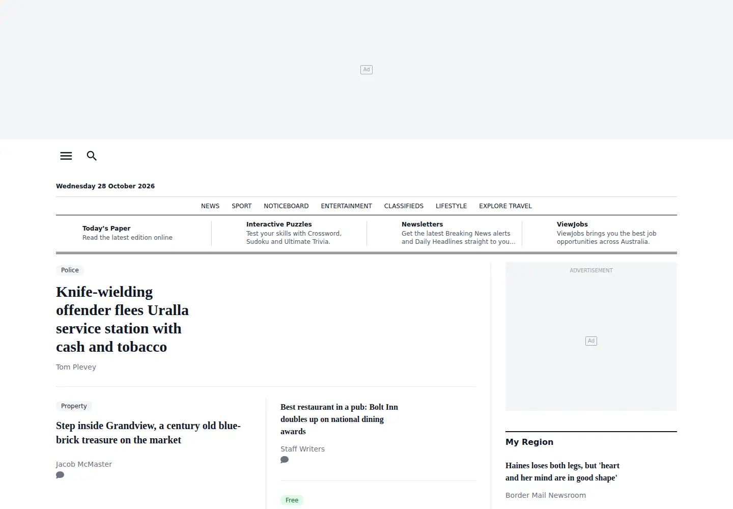 Screenshot of tenterfieldstar.com.au