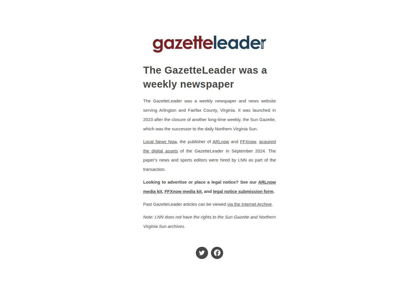 Screenshot of gazetteleader.com