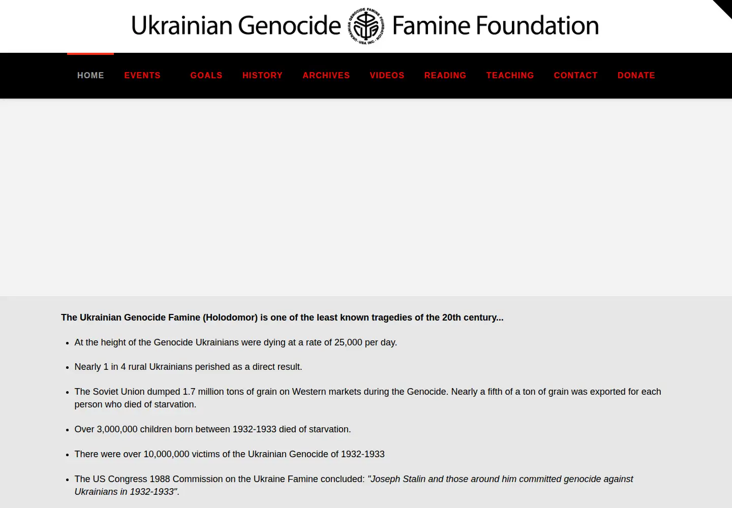 Screenshot of ukrainiangenocide.org