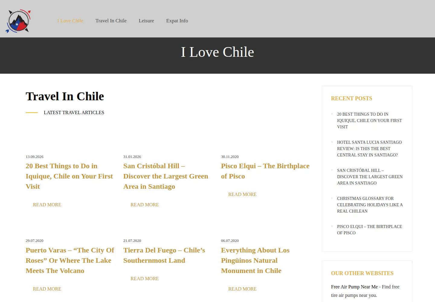 Screenshot of ilovechile.cl