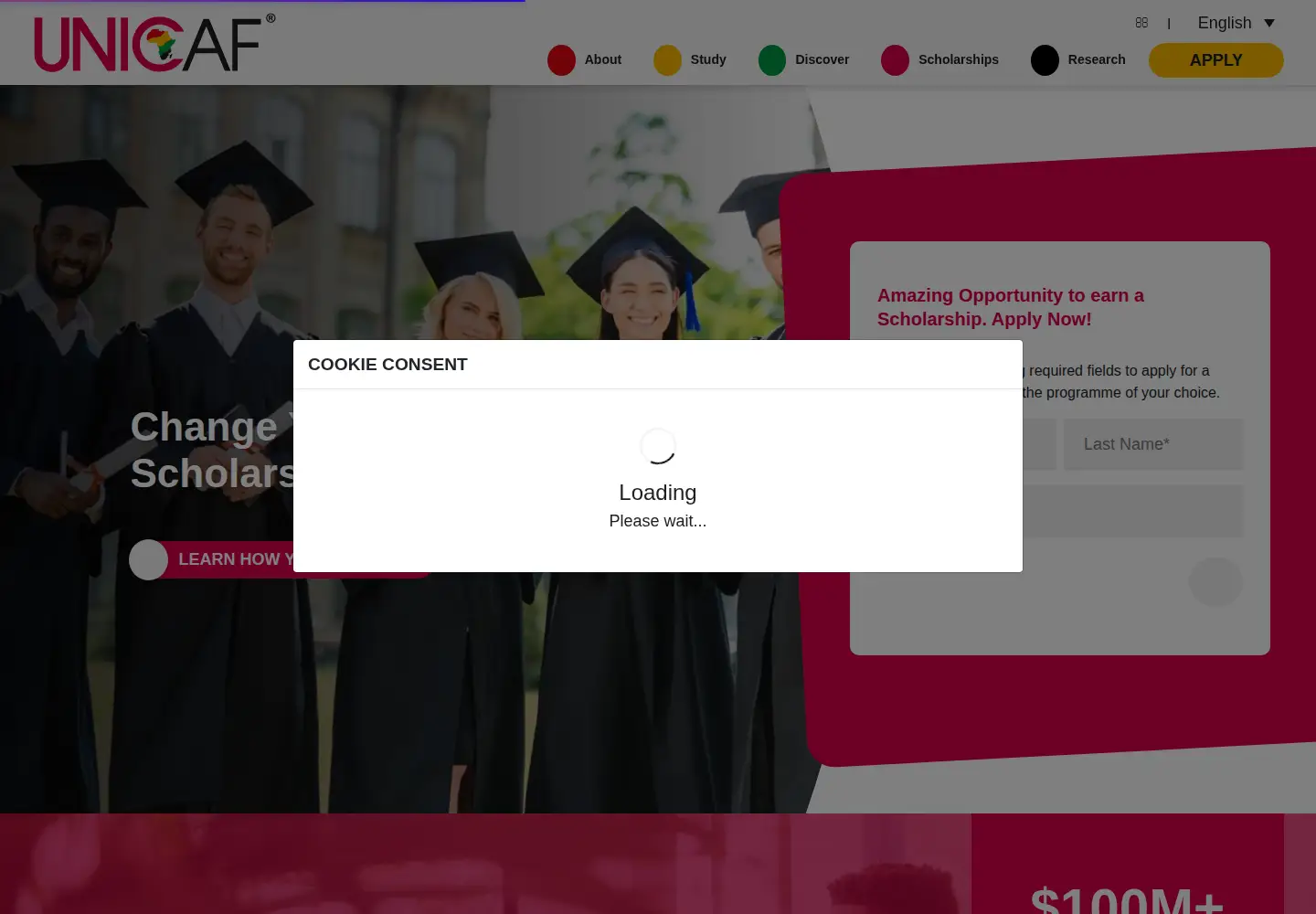 Screenshot of unicaf.org