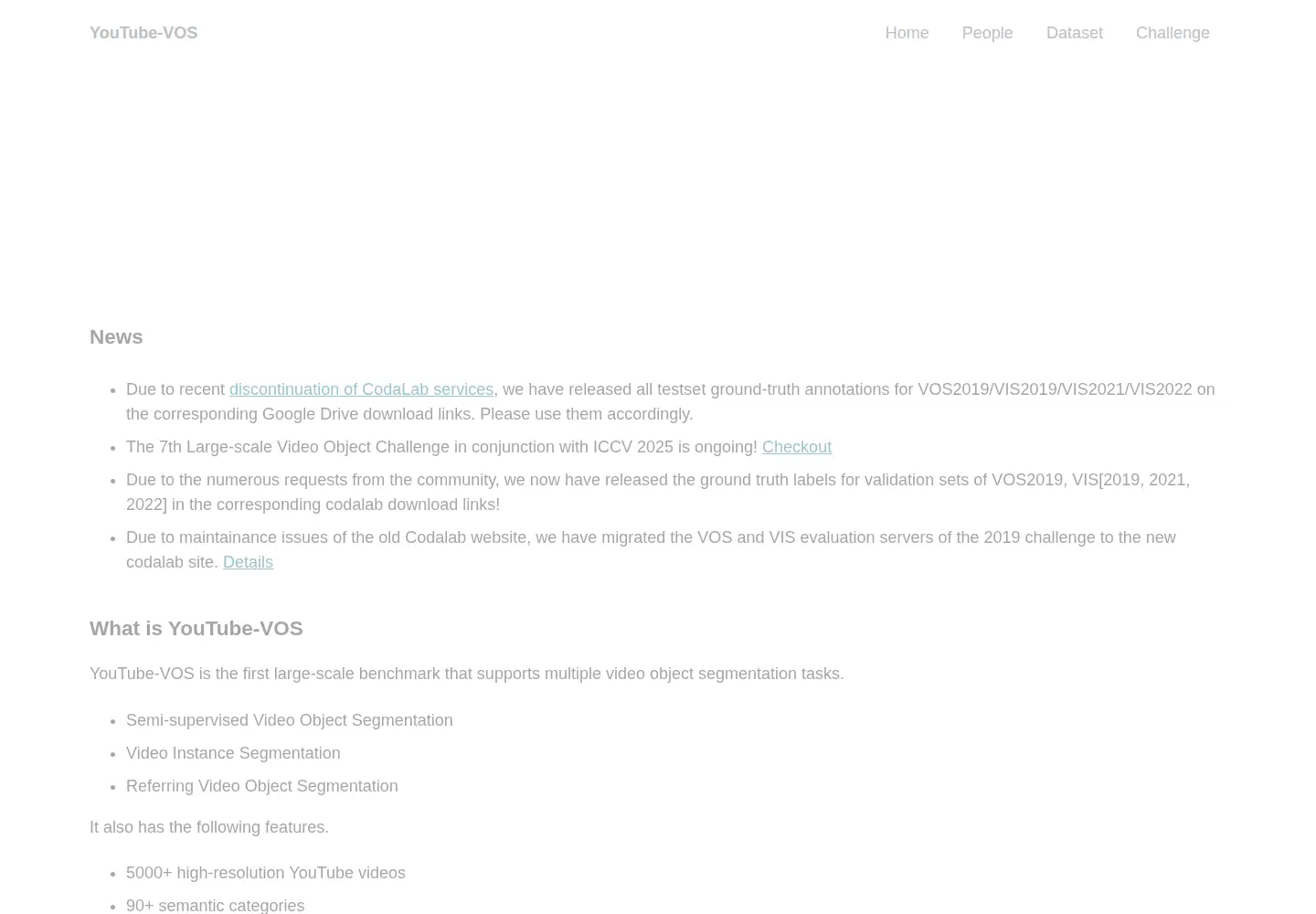 Screenshot of youtube-vos.org