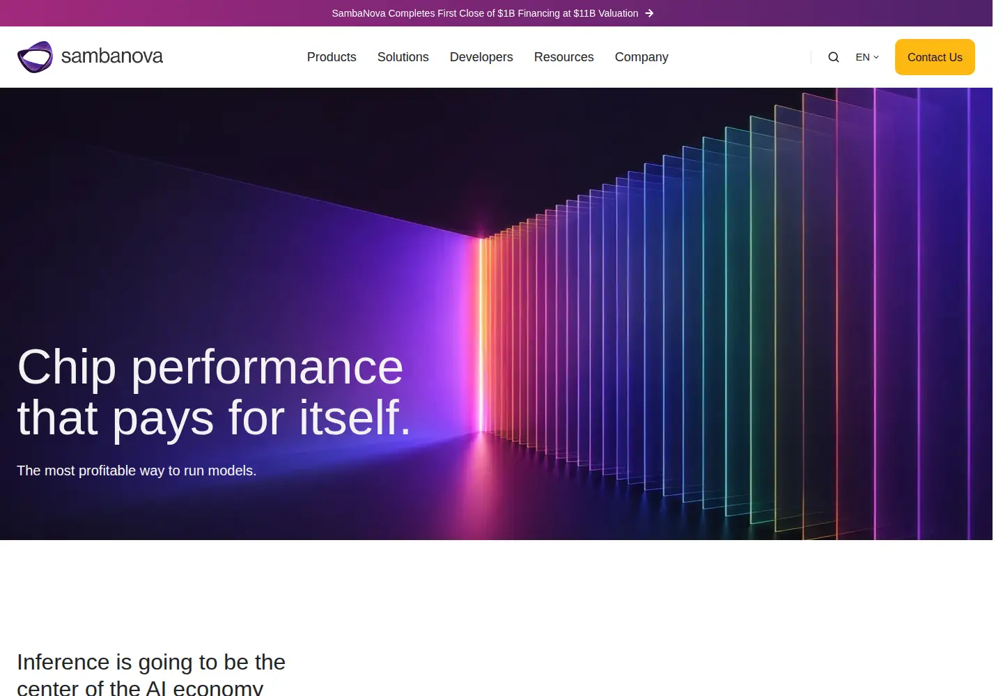 Screenshot of sambanova.ai