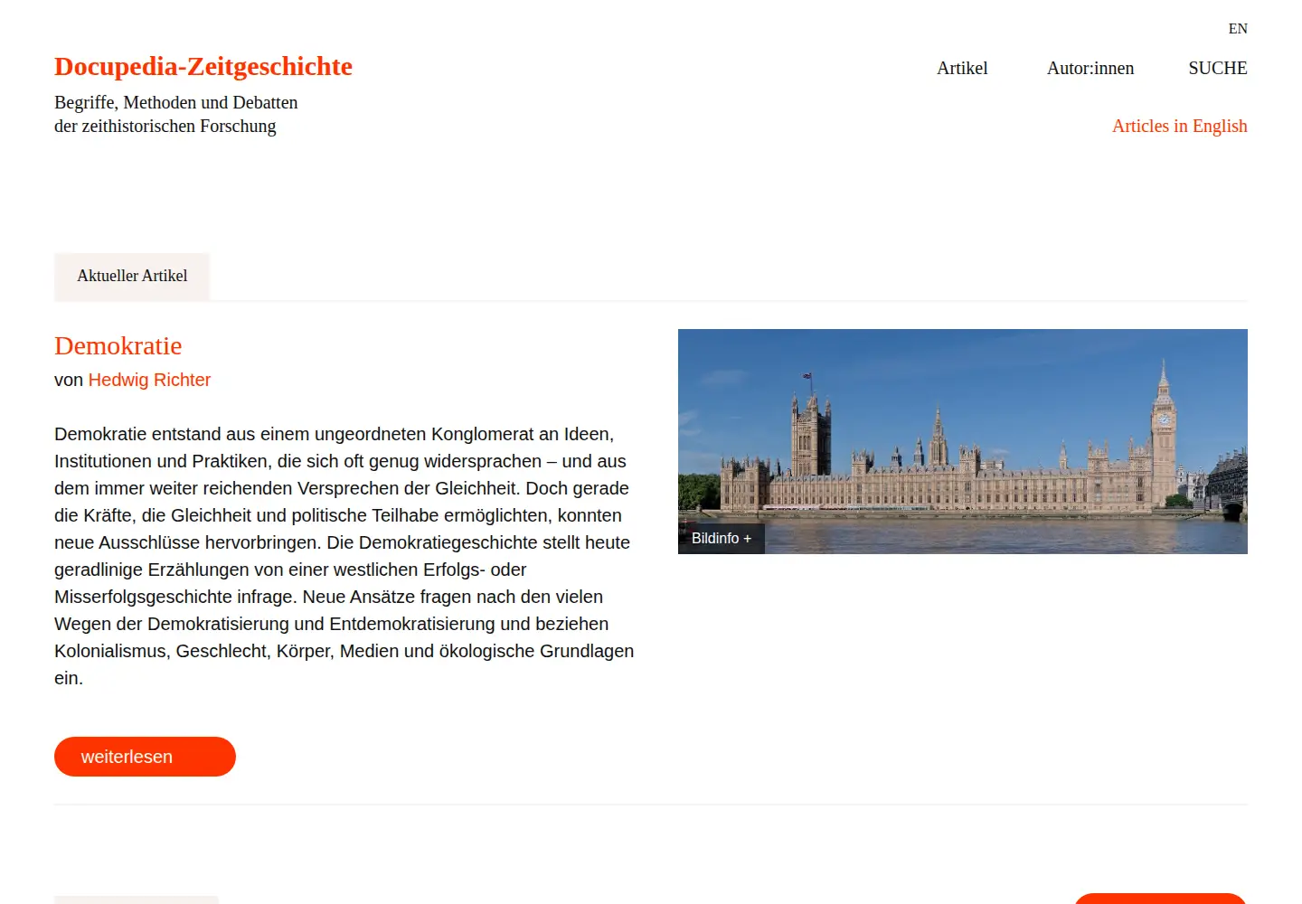 Screenshot of docupedia.de