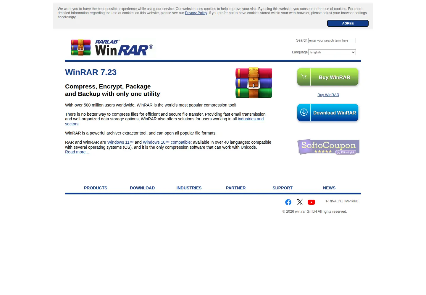 Screenshot of win-rar.com