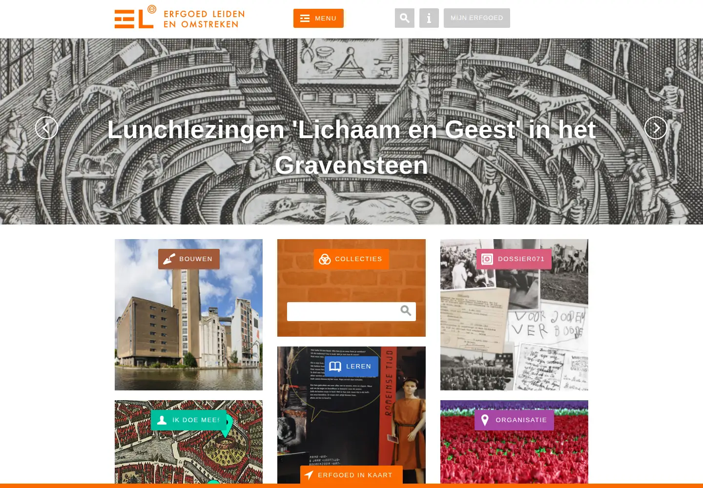 Screenshot of erfgoedleiden.nl